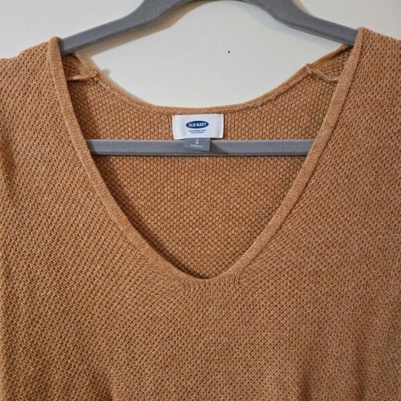 Old Navy V-Neck Spice Orange Textured Knit Long Sleeve Tunic Top Size Large - Picture 8 of 11
